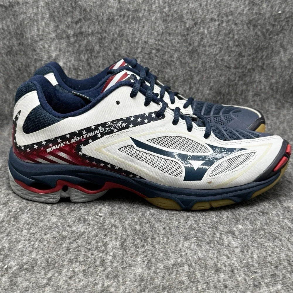Mizuno Wave Lightning Z3 USA Stars Stripes Womens Volleyball Shoes Red White